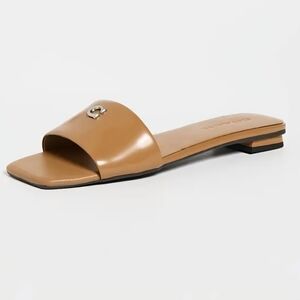 Coach Sculpted C Flat Sandals Honey Brown Women's Size 8.5B New in Box